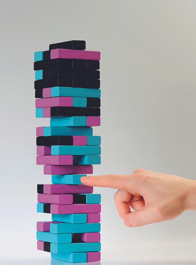 Hand pull tall jenga color tower block