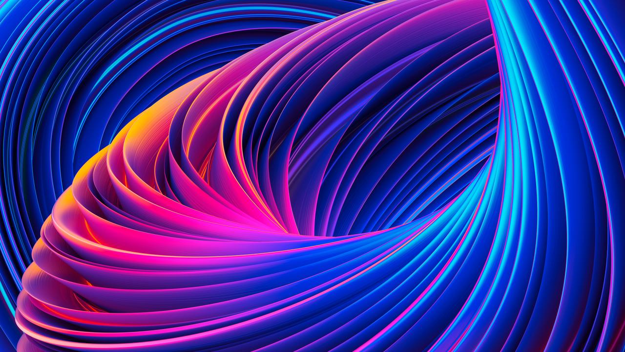 Liquid curve shape in blue pink and purple