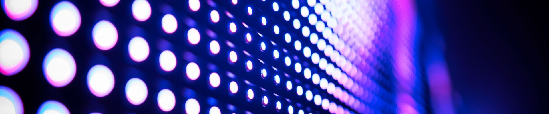 Abstract LED Light wall falling out of focus