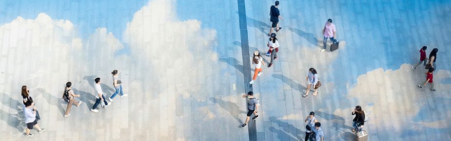 People walking on clouds