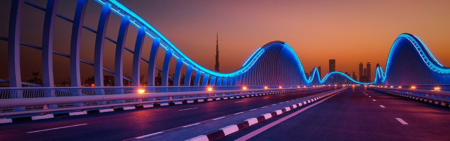 bridge lights night