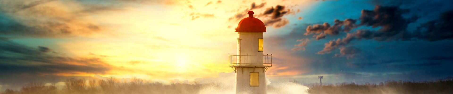 lighthouse on a rough sea