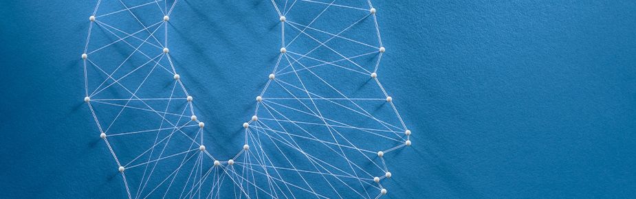 White pins and thread forming head with lightbulb brain