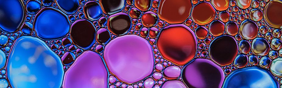 coloured water bubbles