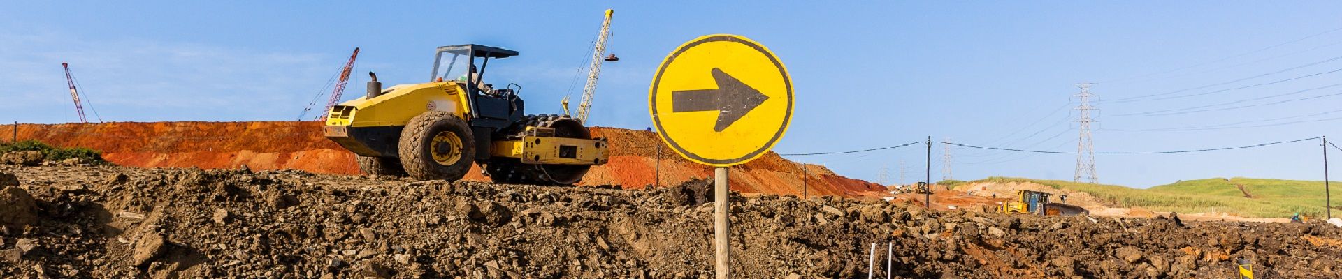excavator on construction site