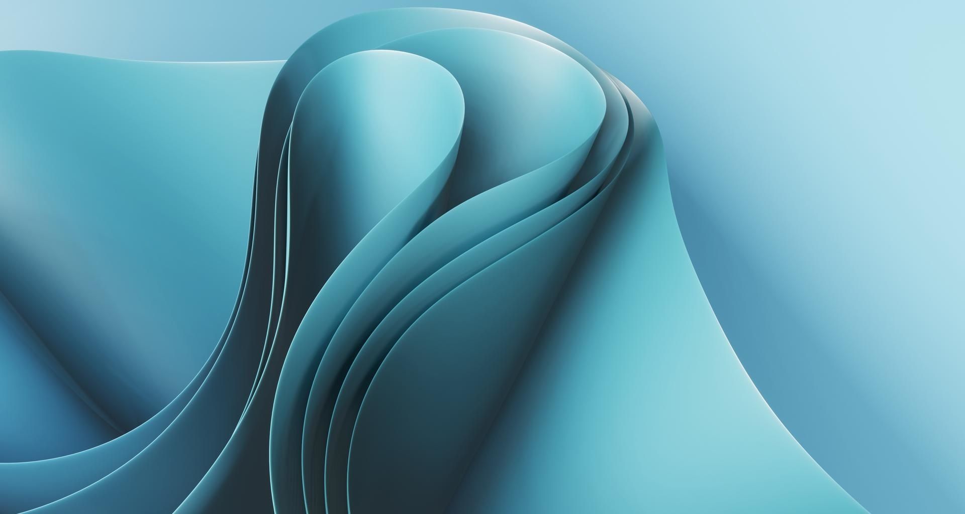 Abstract fluid 3d render of geometry - 1920 x 1024