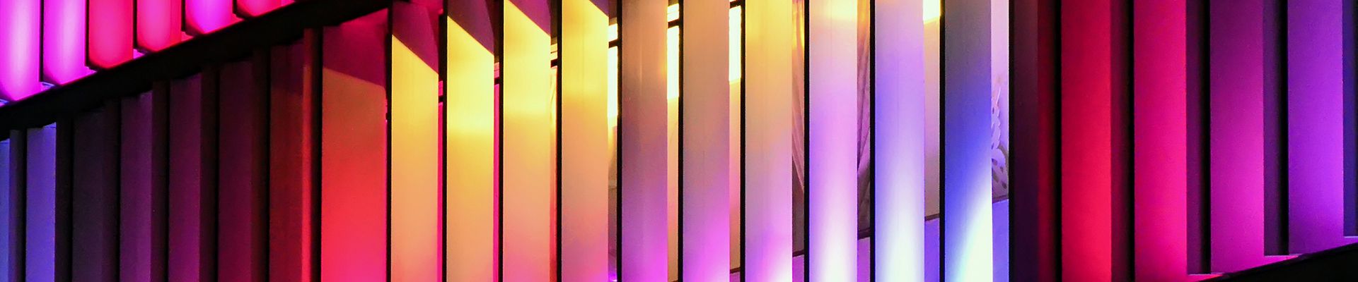 brightly coloured window shutters