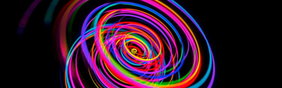 Colored lines swirling in spiral