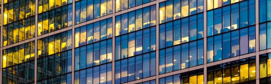 Windows in new modern apartment building