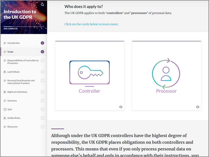 CMS eLearning GDPR screenshot2