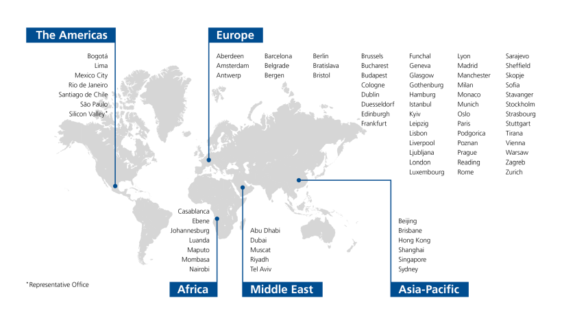 CMS world map in blue