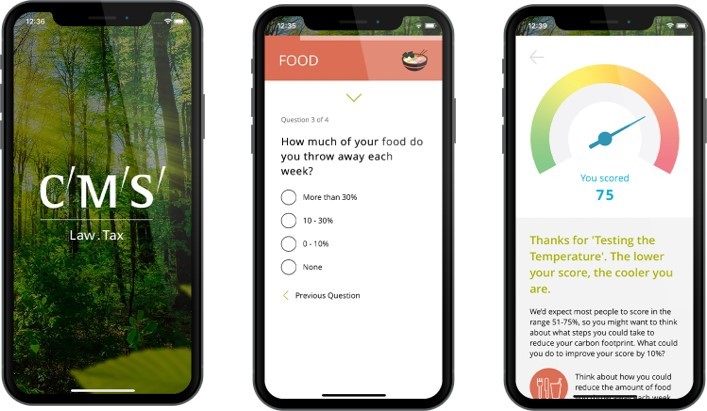 climate change app mobile phone screenshots