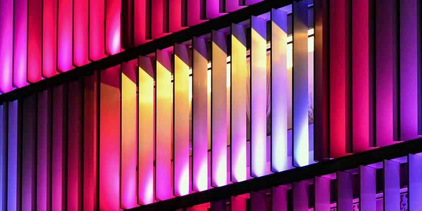 brightly coloured window shutters