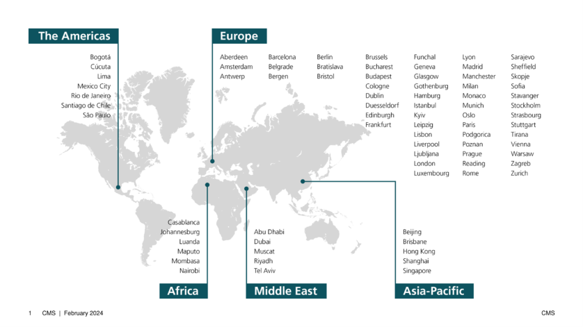 Map with CMS locations worldwide