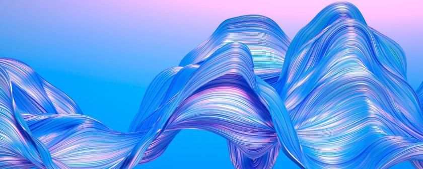 Drapery fabric 3d render blue and pink 1920x768