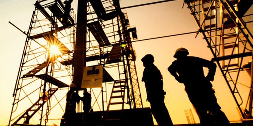 construction workers on building site