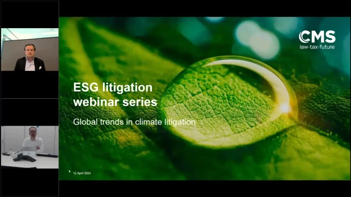 CMS ESG litigation webinar series: Global trends in climate litigation