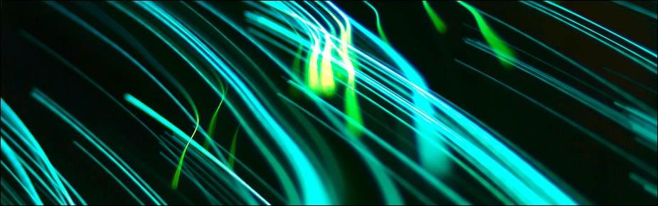 blue green fibre optic light trails