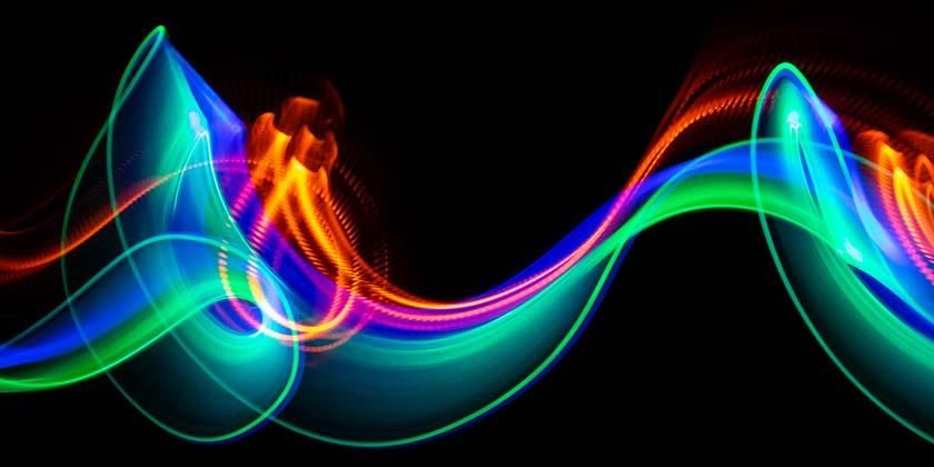 abstract multicoloured light trail