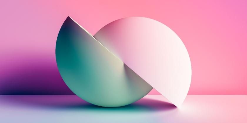3D abstract sphere on a pastel background