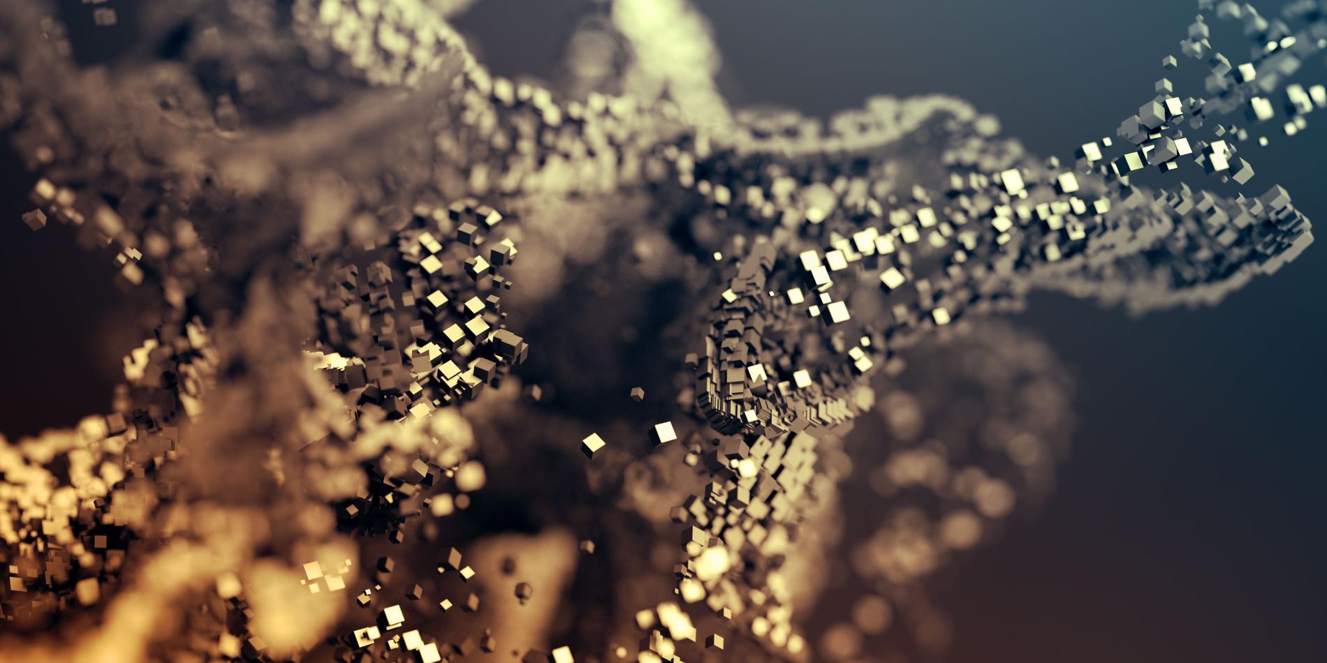 Abstract of gold chaotic particles