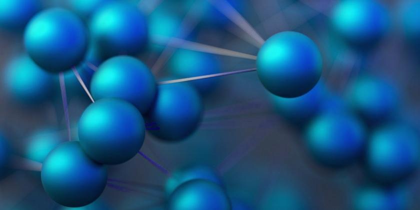 turquoise and blue abstract spheres