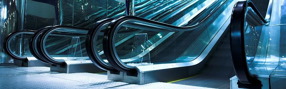 escalators in shopping centre