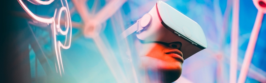 girl adjusting the VR headset