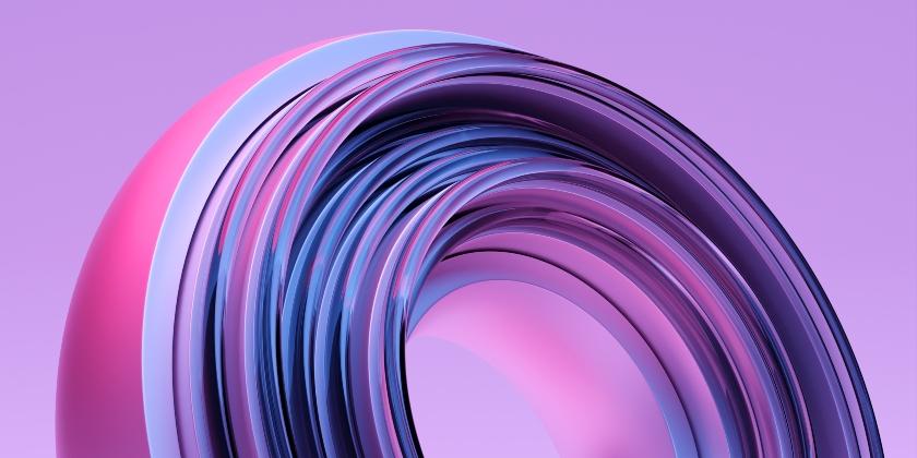 Abstract 3D ring in purple and blue tones