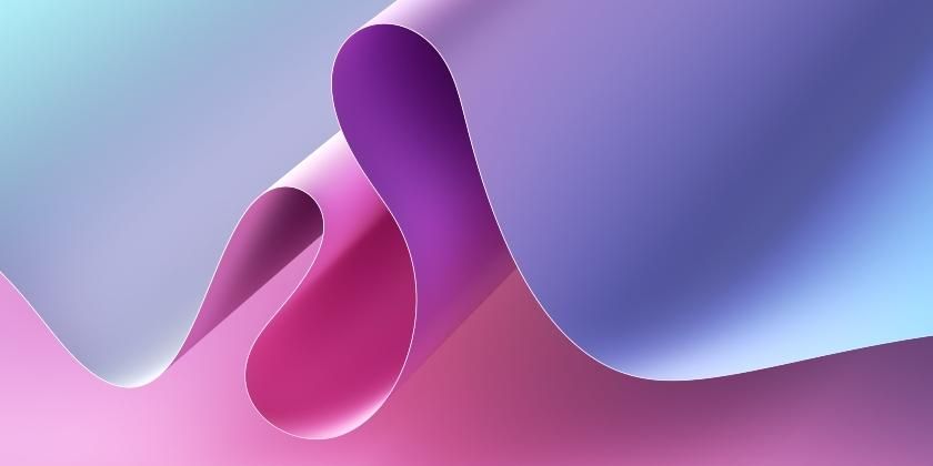 3D abstract pastel pink blue and violet waves