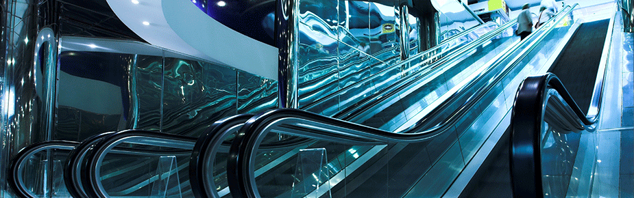 escalator blue grey