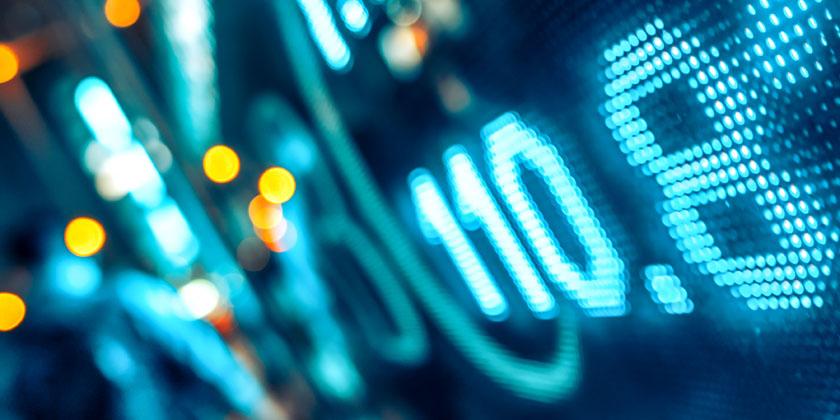 stock market neon sign