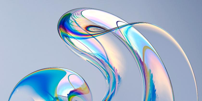 Dispersion effect glass 3d rendering