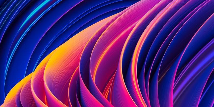 3D abstract colorful fluid design background 840 x 420