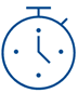 blue stopwatch pictogram