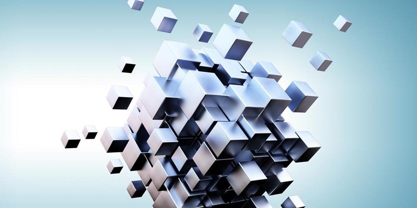 3D glowing cubes 840x420