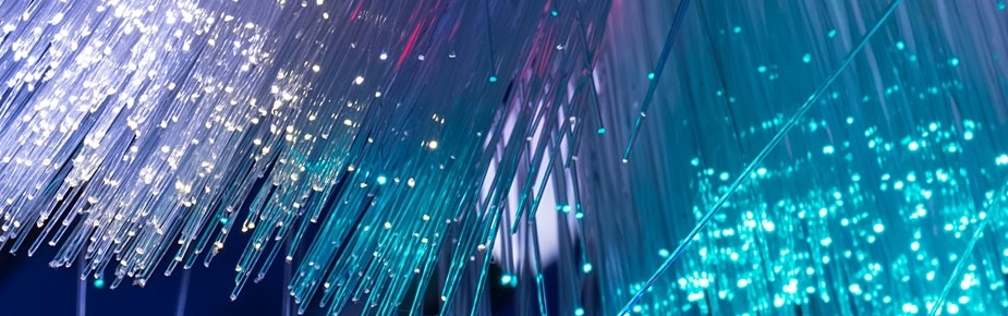 purple and blue fibre optics