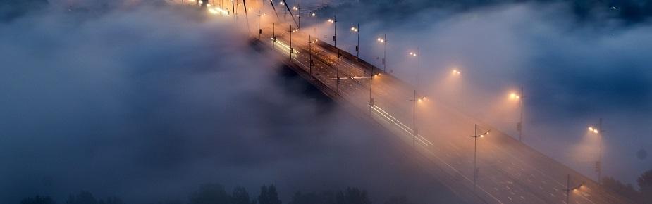 Moscow bridge in Kiev, Ukraine