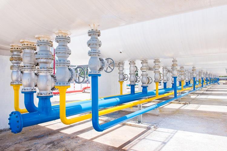Valves at gas plant