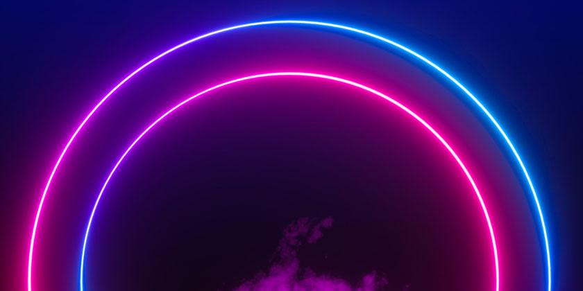 pink blue neon circle
