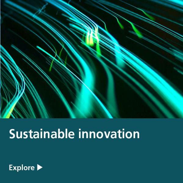 sustainable innovation - green blue lights