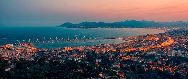 Bay of Cannes on the French Riviera