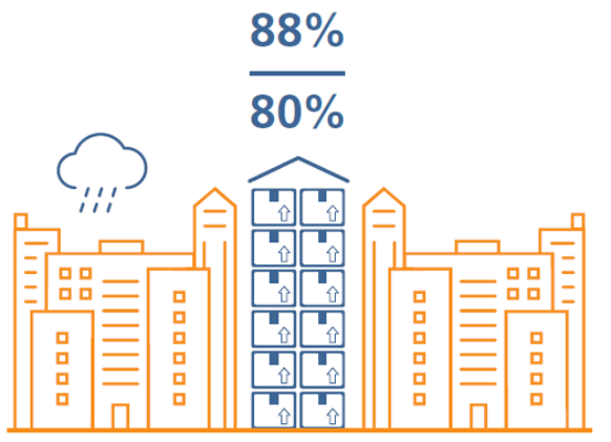 Pictogram of office buildings