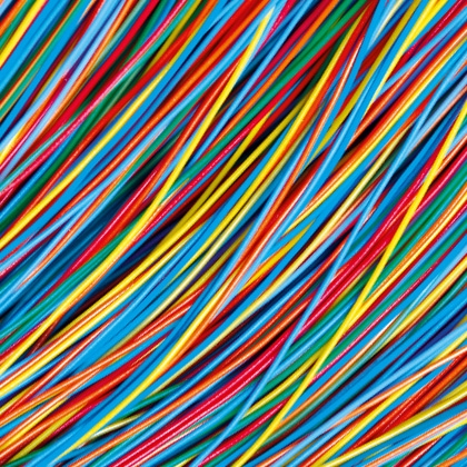 colourful cables as global network connection