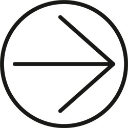 Pictogram of an arrow pointing right