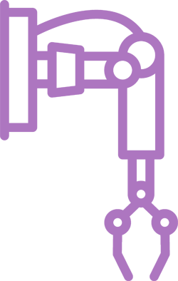 purple robotic arm