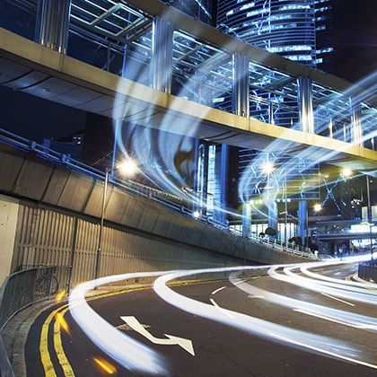 traffic light with long exposure
