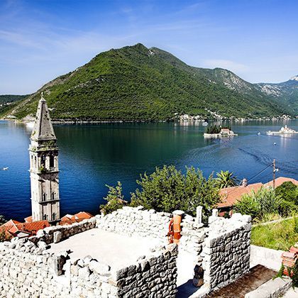 perast in the bay of kotor, montenegro