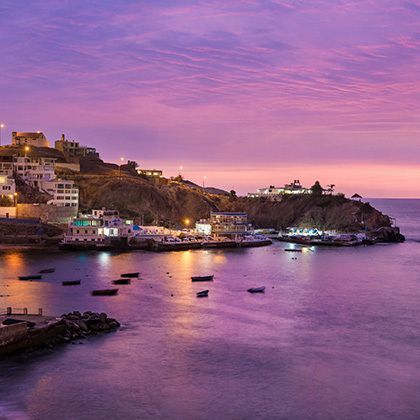 beach town at the evening in san bartolo, lima, peru