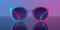 blue pink sunglasses